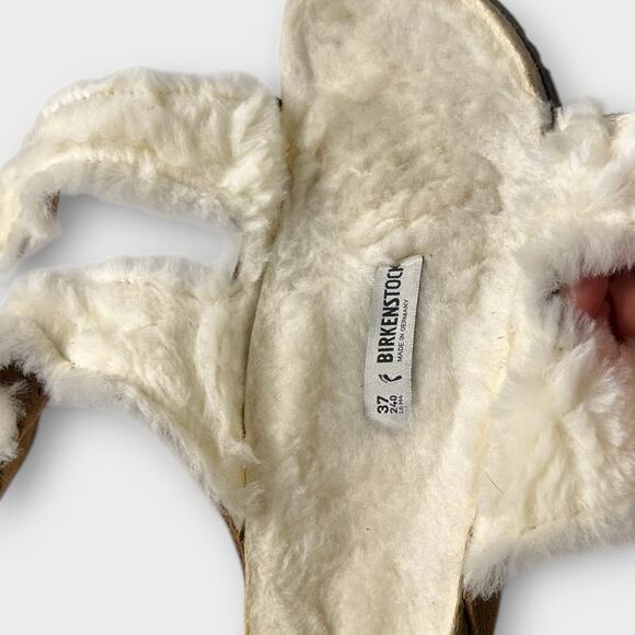 Birkenstock Arizona Shearling-Lined Suede Sandals Size 6 - Picture 11 of 12